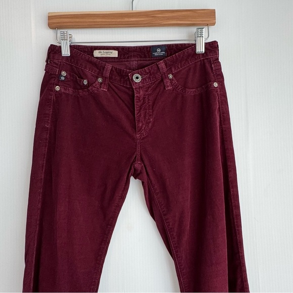 AG Adriano Goldschmied Women's Deep Red corduroy Skinny pants the legging super - Picture 2 of 8